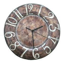 Eangee Home Design Clock Brown with White Letters