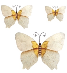 Eangee Home Design Butterflies White And Gold Set Of Three (m615230)