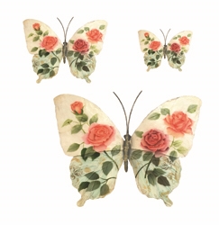 Eangee Home Design Butterflies White And Pink Set Of Three (m615333)