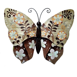 Eangee Home Design Wall Butterfly Brown Flower (m713114)