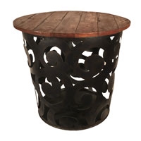 Eangee Home Design Outdoor Metal Drum Table Series- C