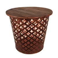 Eangee Home Design Outdoor Metal Drum Table Series- E