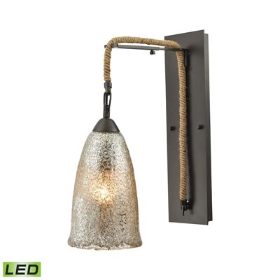 ELK Hand Formed Glass Collection 1-Light LED Sconce in Oil Rubbed Bronze- 10438/1SCN