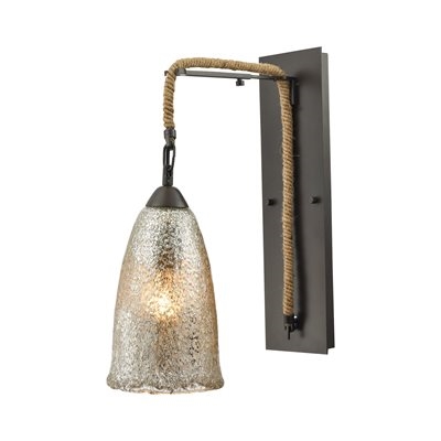 ELK Hand Formed Glass Collection 1-Light LED Sconce in Oil Rubbed Bronze- 10438/5CH