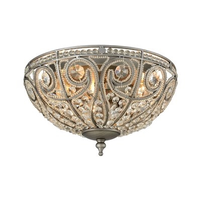 ELK Elizabethan Collection 3-Light LED Mount in Weathered Zinc- 15993/3