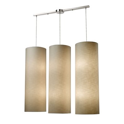 ELK Fabric Cylinder Collection 12-Light Linear Pendant in Satin Nickel- 20160/12L