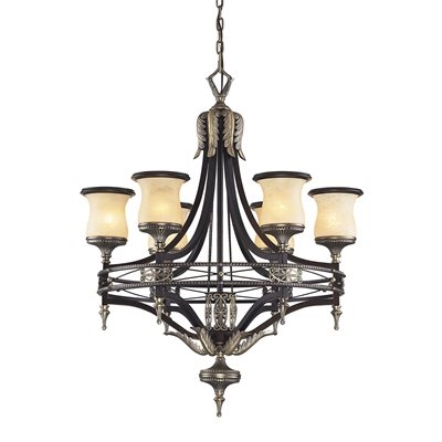 ELK Georgian Court Collection 6-Light Chandelier in Antique Bronze- 2431/6