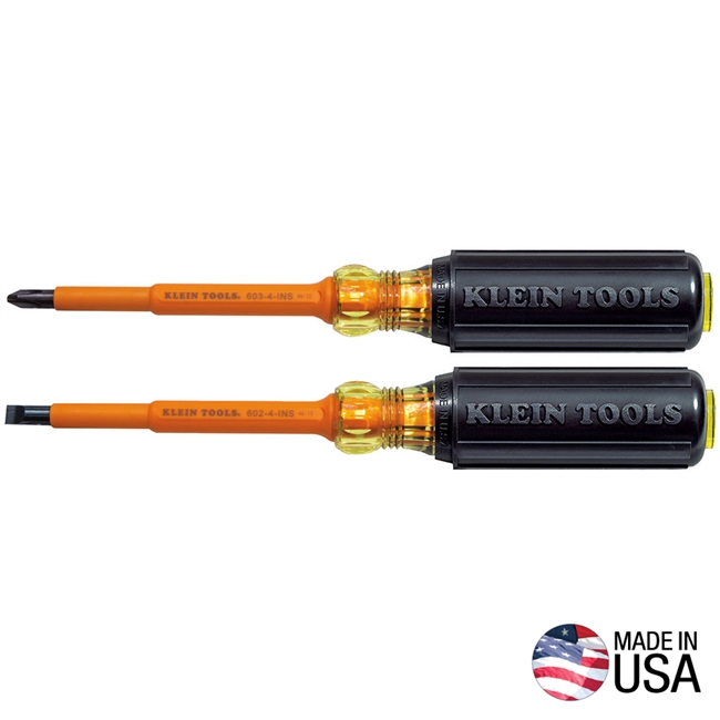 Klein Screwdriver Set, 1000V Insulated Slotted and Phillips, 2-Piece 33532-INS