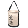 Klein Canvas Bucket, Wide Straight-Wall with Pocket, Molded Bottom, 12-Inch 5109P