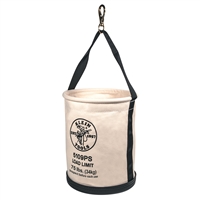 Klein Canvas Bucket, Wide Straight-Wall with Pocket, Swivel Snap, 12-Inch 5109PS