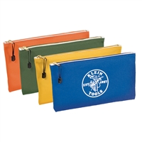 Klein Zipper Bags, Canvas Tool Pouches Olive/Orange/Blue/Yellow, 4-Pack 5140