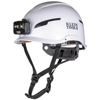 Klein Safety Helmet, Type-2, Non-Vented Class E, with Rechargeable Headlamp 60525