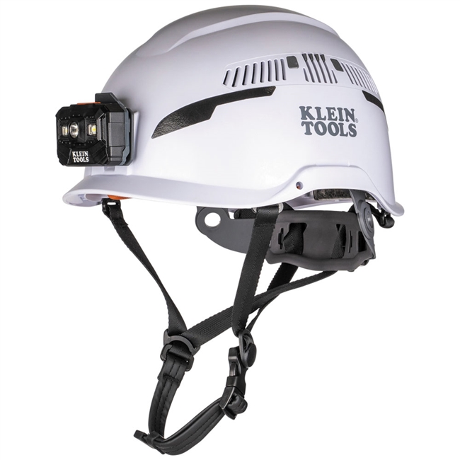 Klein Safety Helmet, Type-2, Vented Class C, with Rechargeable Headlamp 60526