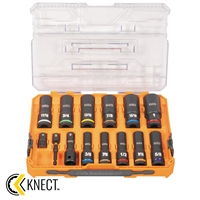 Klein KNECT 1/2-Inch Drive Deep Well Impact Socket Set, SAE, 14-Piece 65111IMPCT