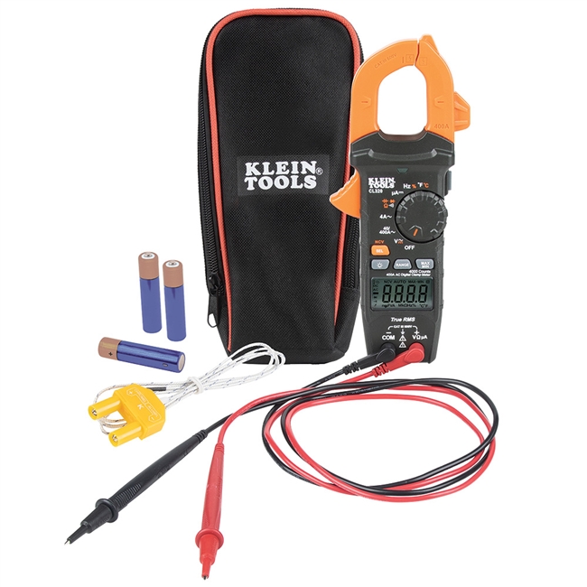 Klein HVAC Digital Clamp Meter, AC Auto-Ranging 400 Amp CL320