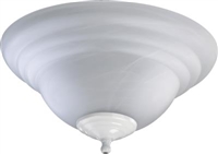 Quorum Faux ALAB CFL BWL- Satin Nickel/White