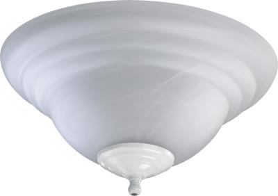 Quorum Faux ALAB CFL BWL- Satin Nickel/White