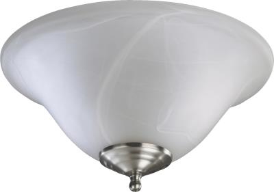 Quorum Faux ALAB LED BWL- Satin Nickel/White