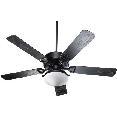 Quorum Estate Patio UNI W/BLK Fan- Matte Black