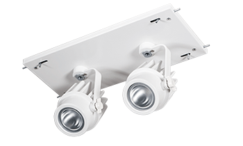 2 Fixture Multi-Head Gear Tray 40 Degree Reflector/0-10V Dimmer- 24W/2700K (Residential Warm)