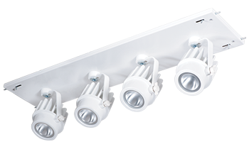 4 Fixture Multi-Head Gear Tray 30 Degree Reflector/0-10V Dimmer- 48W/2700K (Residential Warm)