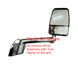 714270 Velvac RV Passenger Chrome Mirror 9" Radius Base, 10" Arm with Turn Signal