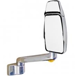 714684 Velvac RV Chrome Passenger Mirror 12" Radius Base w/ 5 Degree Tilt, 10" Arm with Turn Signal