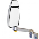 714685 Velvac RV Chrome Driver Mirror 12" Radius Base w/ 5 Degree Tilt, 10" Arm with Turn Signal