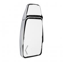 714989 Velvac Mirror Head: Chrome with Heated/Remote Control Adjustable Full Flat Glass with Signal Mirror Option