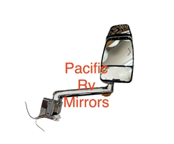 715386-4 Velvac Rv Chrome Passenger Mirror 12" Radius Base With 5 Degree Tilt, 14" Arm with Turn Signal