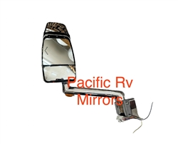 715673 Velvac Rv Chrome Driver Mirror Flat Base, 14" Arm with Turn Signal