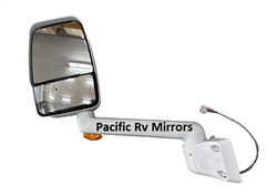 715761 Velvac RV White Driver Mirror 9" Radius Base, 14" Arm with Turn Signal