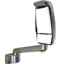 719196 Velvac Rv  Chrome Passenger Mirror 11" Radius Base, 17" Lighted Arm