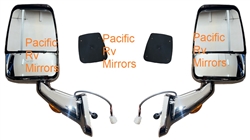 Velvac RV  Chrome Mirror Set - Turn Signal W/ Wire Kit & Switch