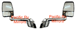 Velvac RV Chrome Mirror Set With Turn Signal W/ Wire Kit & Switch - Curved 9" Radius Bases