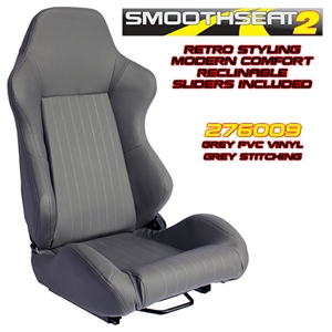 Performance World 276009 SmoothSeat2 Racing Gray Synthetic Leather Seats. Pair
