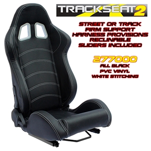 Performance World 277000 TrackSeat2 Racing Black Synthetic Leather Seats. Pair