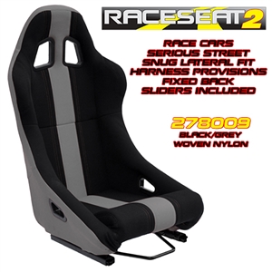 Performance World 278009 RaceSeat2 Racing Seat. Black Nylon w/Gray Accents.  Sold Each