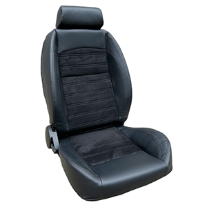 Performance World 282200 TouringSeat2 Black Synthetic Leather Seats with Synthetic Suede Inner. Pair