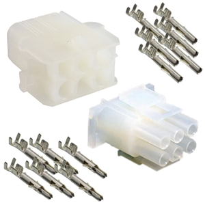 Performance World 320606 6-Pin Molex MLX Connectors 1/pk. Includes male, female and pins.