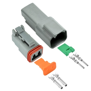 Performance World 320702 2-Pin Deutsch Connector 1/pk. Includes male, female, pins and seals.