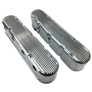 Performance World 366136 LS/LSx Chevrolet Polished Cast Aluminum Baffled 2-Piece Valve Covers (w/coil covers)