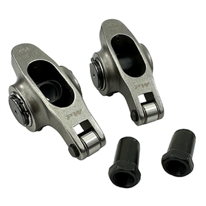 Performance World 371217 SS Series Stainless Steel Roller Rocker Arms with Needle Bearing Roller Tips. Fits SB Ford 1.60 Ratio with 3/8" studs. Set/16.