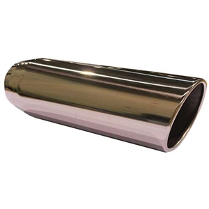 Performance World 428110 T304 Rolled Angle Stainless Steel Exhaust Tip. 3.00" inlet, 4.00" outlet, 12" long.