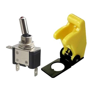 Performance World 560101 Yellow Cover with Red LED Toggle Missile Switch