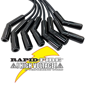 Performance World 690135 Rapid-Fire 8mm 135 Degree Boot Universal Ceramic Boot Ignition Wire Set. Black.