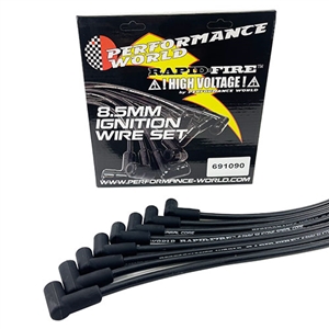 Performance World 691090 RapidFire 8.5mm 90 Degree Boot Universal Ignition Wire Set. Black.