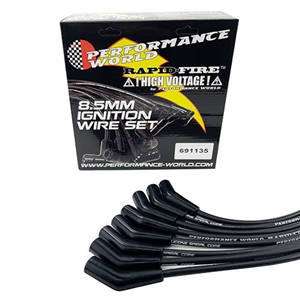Performance World 691135 RapidFire 8.5mm 135 Degree Boot Universal Ignition Wire Set. Black.