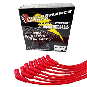 Performance World 692135 RapidFire 8.5mm 135 Degree Boot Universal Ignition Wire Set. Red.
