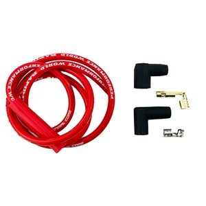 Performance World 692181 RapidFire 8.5mm Straight Boot Universal Ignition Wire. Red. Single.